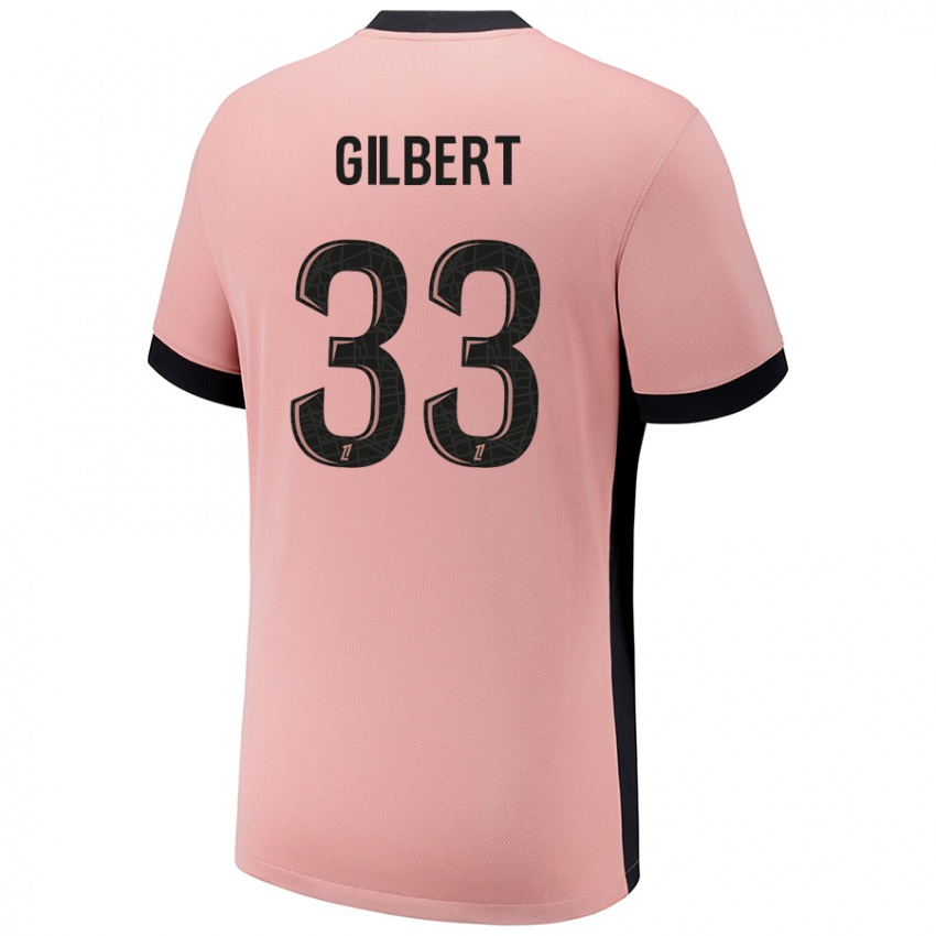 Homme Maillot Tara Elimbi Gilbert #33 Rouille Rose Troisieme 2024/25 T-Shirt Belgique