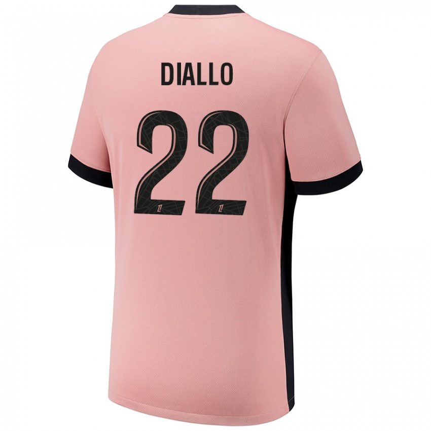 Homme Maillot Abdou Diallo #22 Rouille Rose Troisieme 2024/25 T-Shirt Belgique