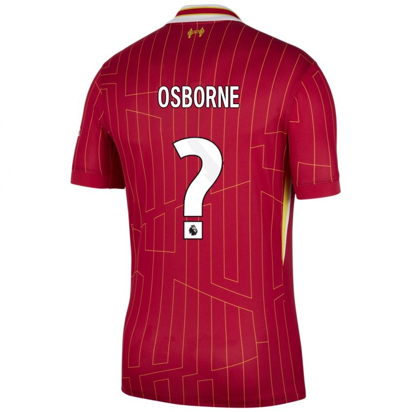 Dames Niall Osborne #0 Rood Geel Wit Thuisshirt Thuistenue 2024/25 T-Shirt België