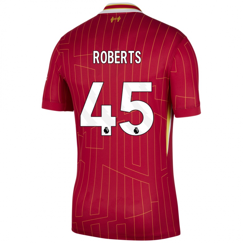 Damen Iwan Roberts #45 Rot Gelb Weiß Heimtrikot Trikot 2024/25 T-Shirt Belgien