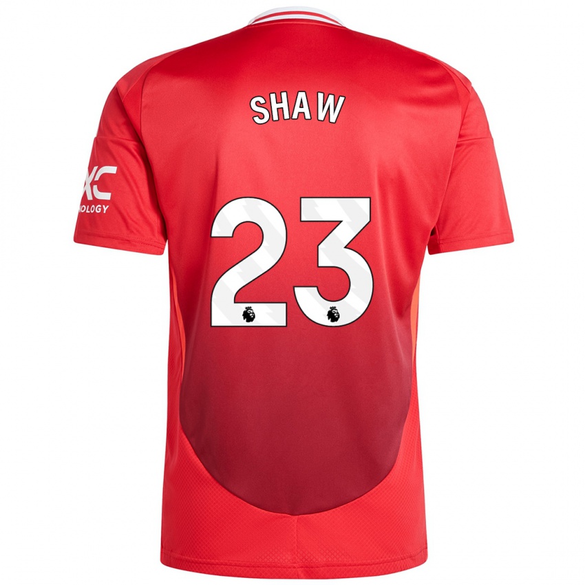 Femme Maillot Luke Shaw #23 Rouge Vif Tenues Domicile 2024/25 T-Shirt Belgique