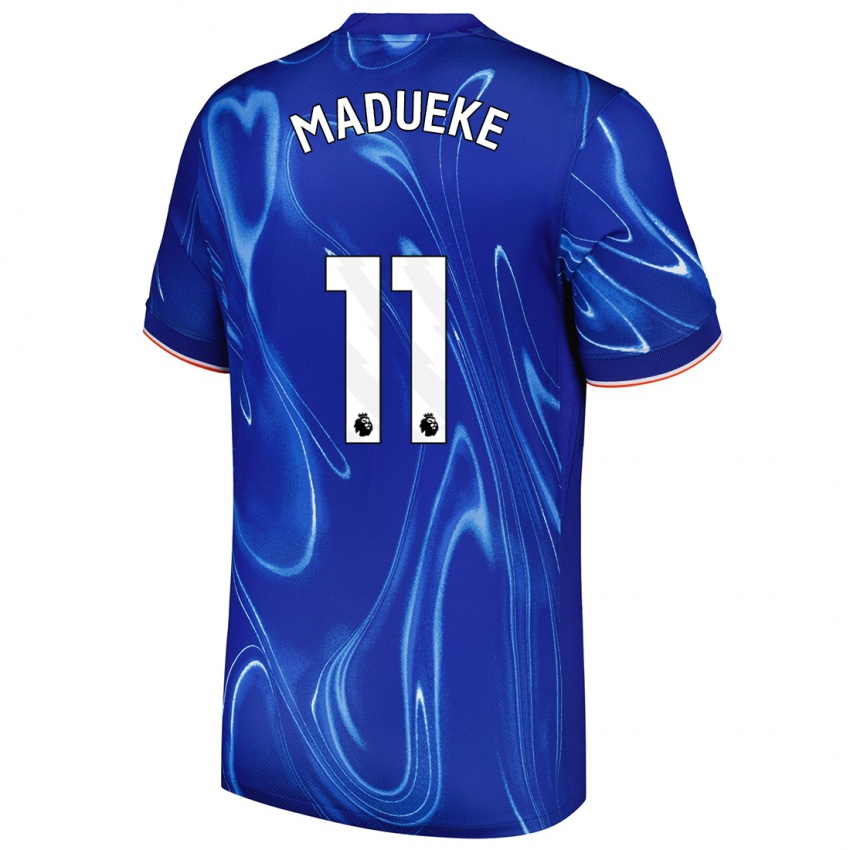 Femme Maillot Noni Madueke #11 Bleu Blanc Tenues Domicile 2024/25 T-Shirt Belgique