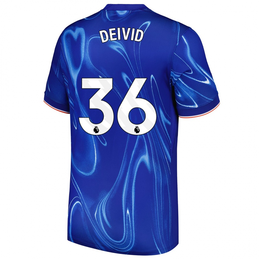 Femme Maillot Deivid Washington #36 Bleu Blanc Tenues Domicile 2024/25 T-Shirt Belgique