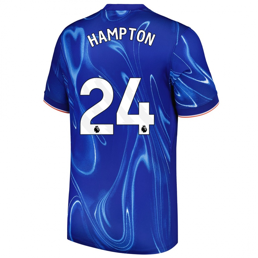 Femme Maillot Hannah Hampton #24 Bleu Blanc Tenues Domicile 2024/25 T-Shirt Belgique