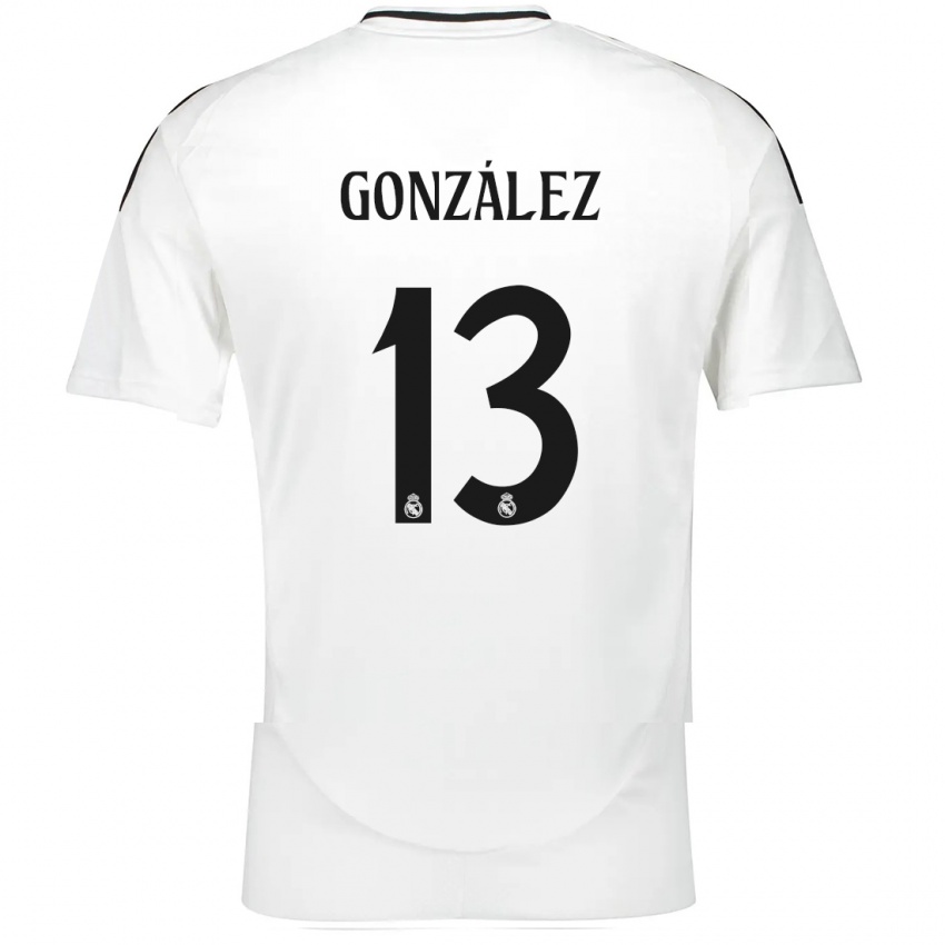 Dames Fran González #13 Wit Thuisshirt Thuistenue 2024/25 T-Shirt België