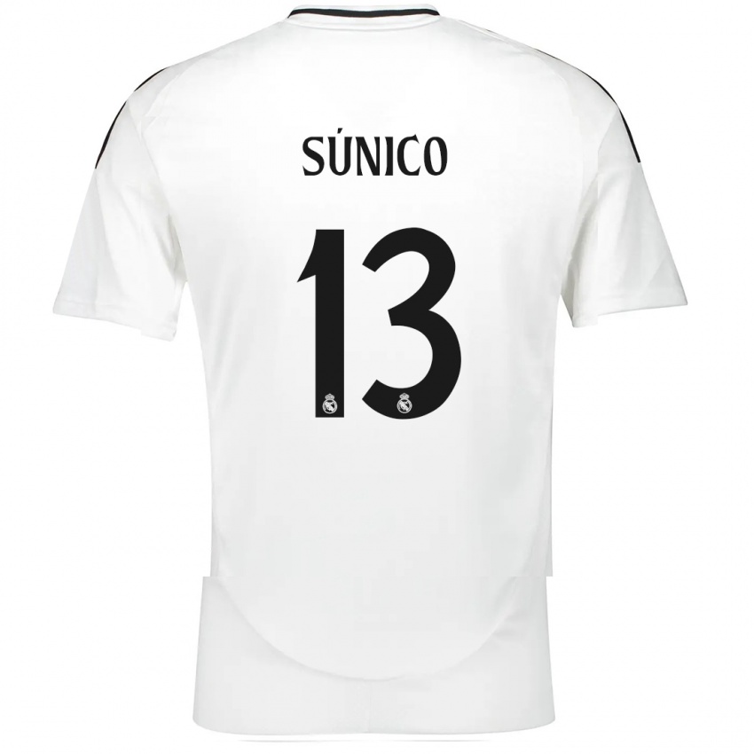 Dames Guille Súnico #13 Wit Thuisshirt Thuistenue 2024/25 T-Shirt België