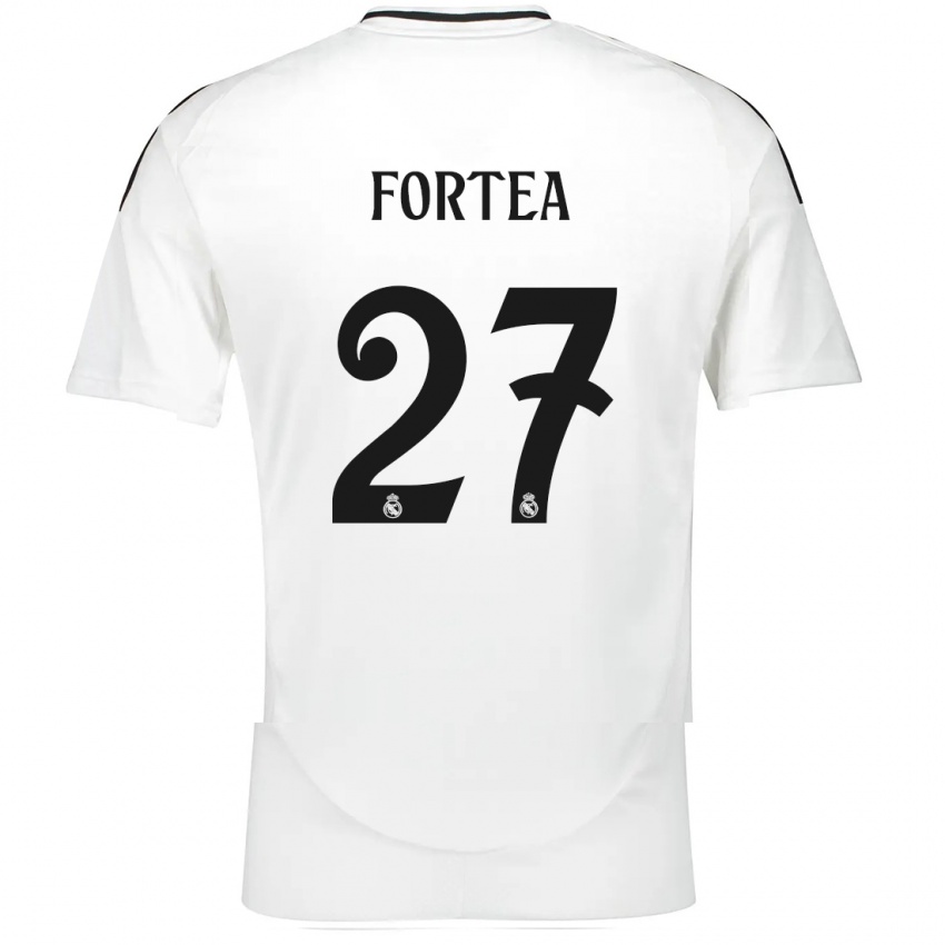 Dames Jesús Fortea #27 Wit Thuisshirt Thuistenue 2024/25 T-Shirt België