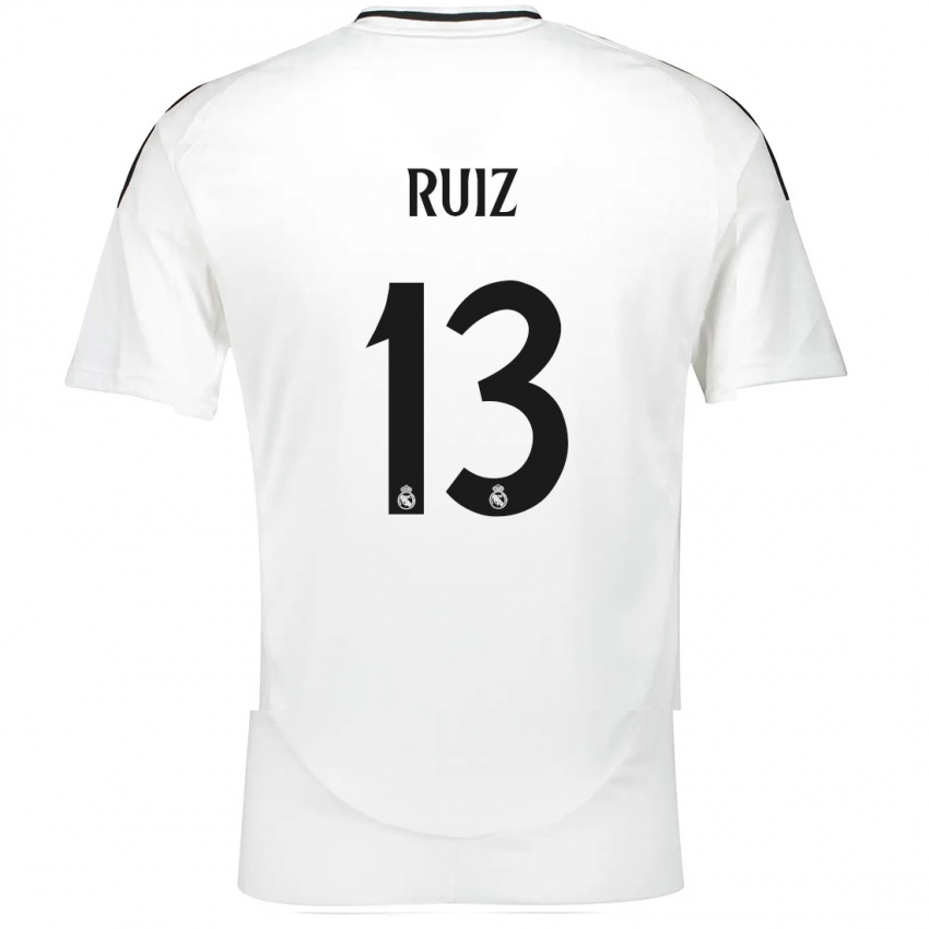 Dames Guillermo Ruiz #13 Wit Thuisshirt Thuistenue 2024/25 T-Shirt België