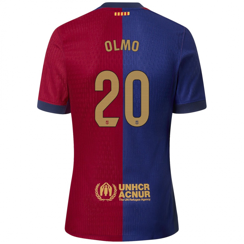 Femme Maillot Dani Olmo #20 Bleu Rouge Tenues Domicile 2024/25 T-Shirt Belgique