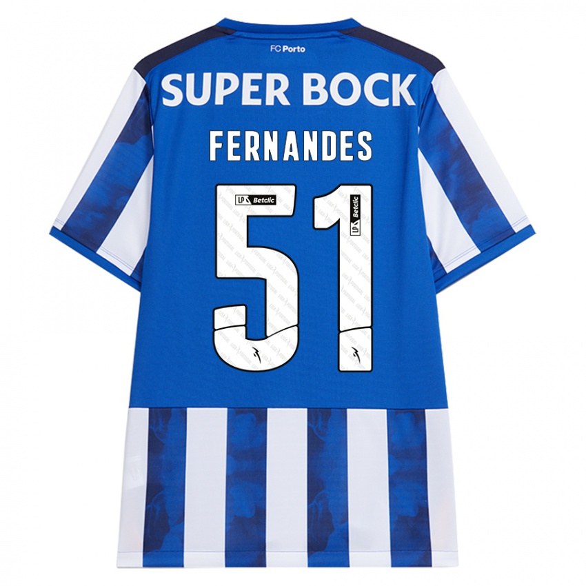 Dames Diogo Fernandes #51 Blauw Wit Thuisshirt Thuistenue 2024/25 T-Shirt België