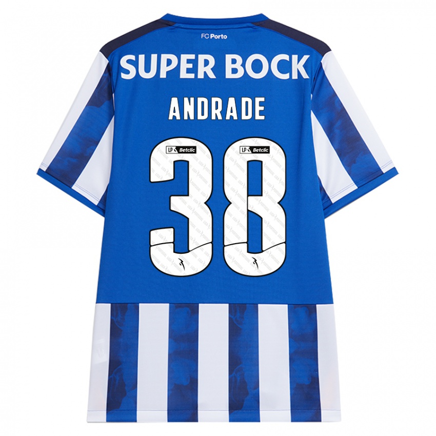 Dames Fernando Andrade #38 Blauw Wit Thuisshirt Thuistenue 2024/25 T-Shirt België