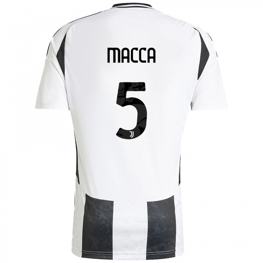 Femme Maillot Federico Macca #5 Blanc Noir Tenues Domicile 2024/25 T-Shirt Belgique