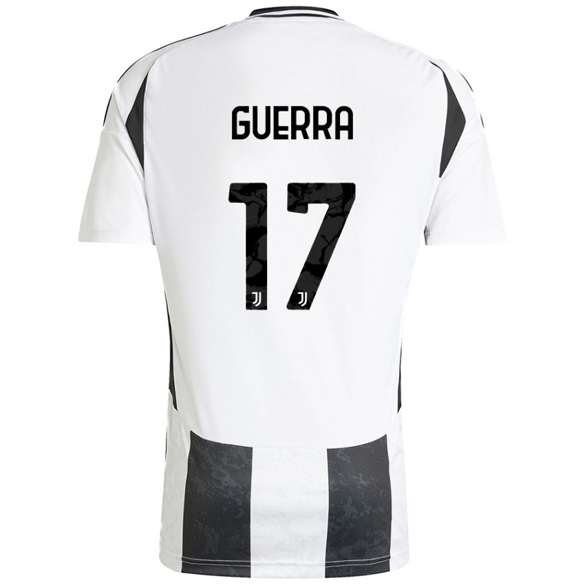 Femme Maillot Simone Guerra #17 Blanc Noir Tenues Domicile 2024/25 T-Shirt Belgique