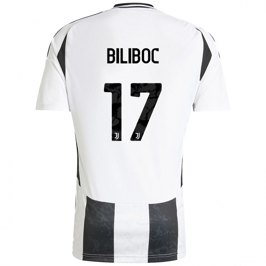 Femme Maillot Lorenzo Biliboc #17 Blanc Noir Tenues Domicile 2024/25 T-Shirt Belgique