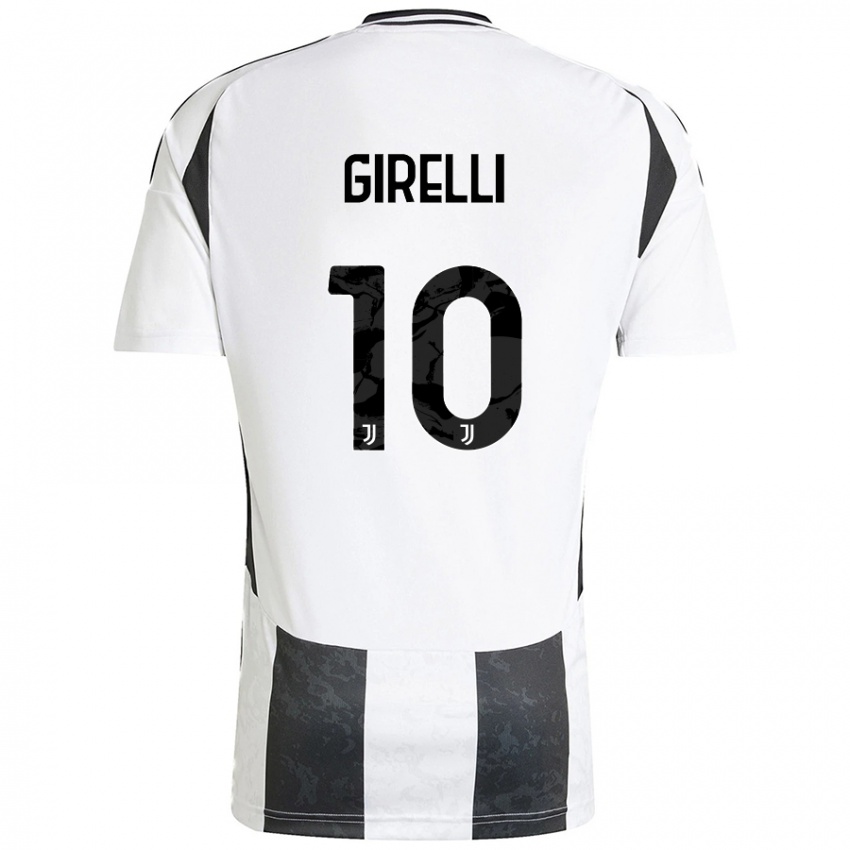 Femme Maillot Cristiana Girelli #10 Blanc Noir Tenues Domicile 2024/25 T-Shirt Belgique