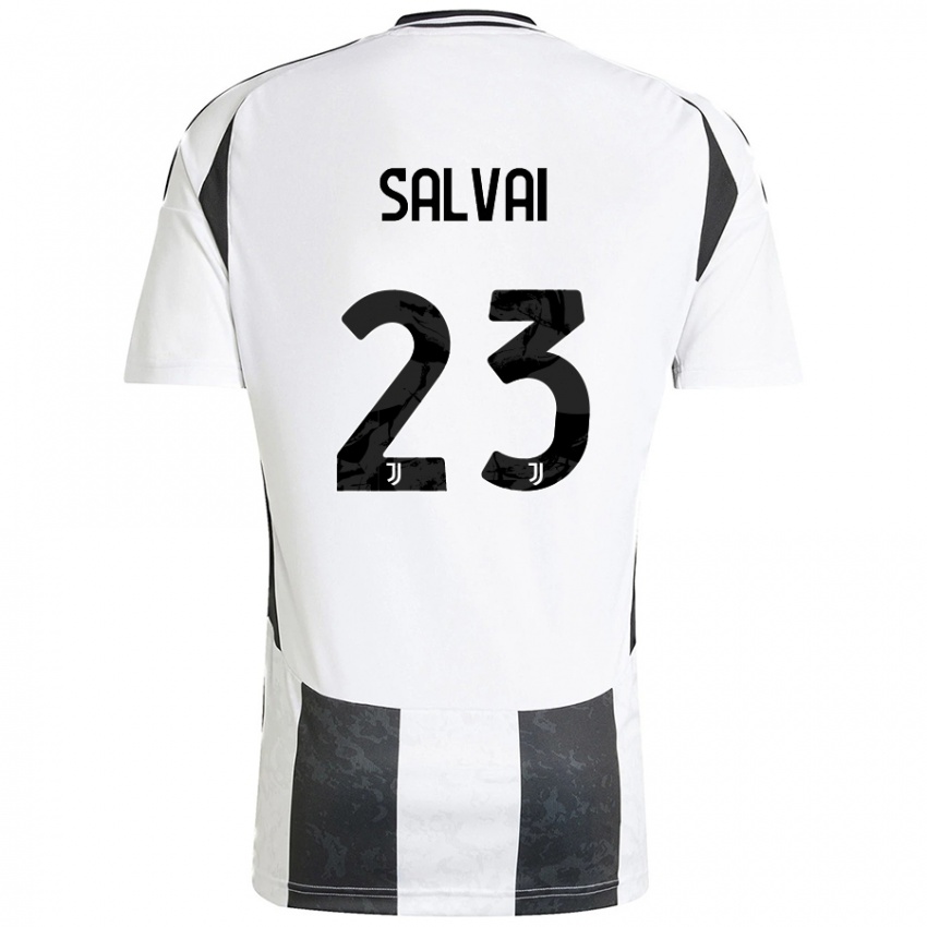 Femme Maillot Cecilia Salvai #23 Blanc Noir Tenues Domicile 2024/25 T-Shirt Belgique