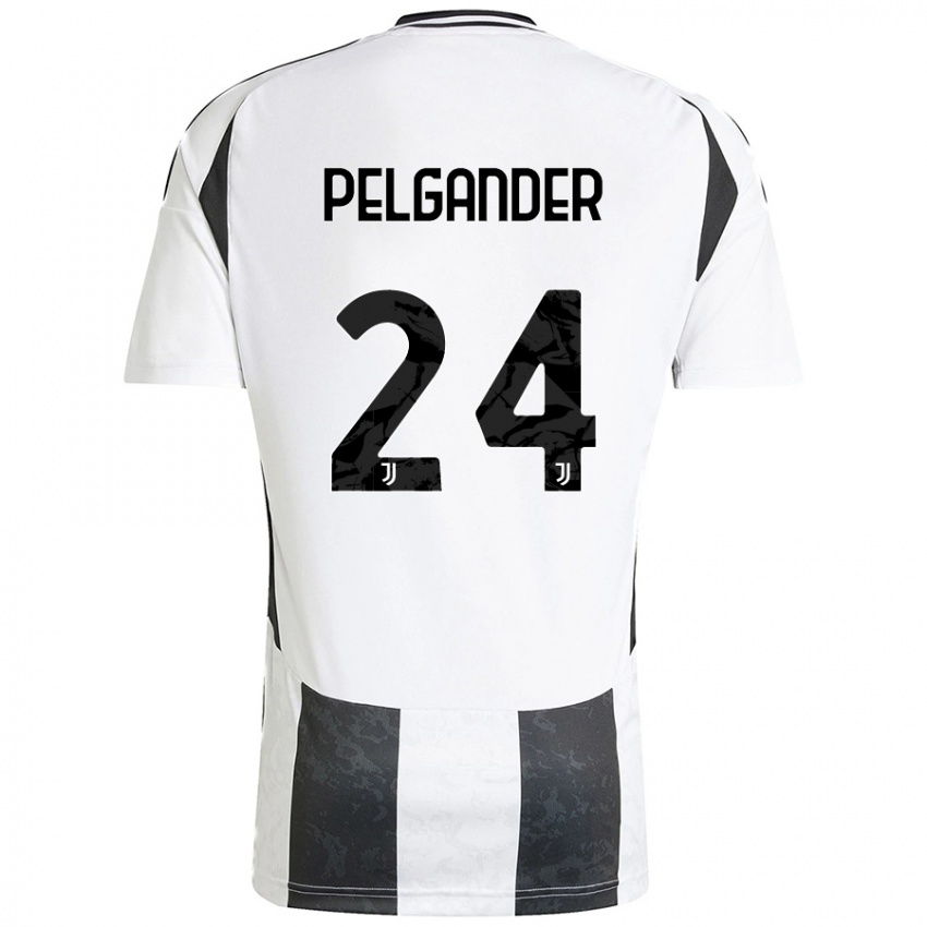 Femme Maillot Elsa Pelgander #24 Blanc Noir Tenues Domicile 2024/25 T-Shirt Belgique