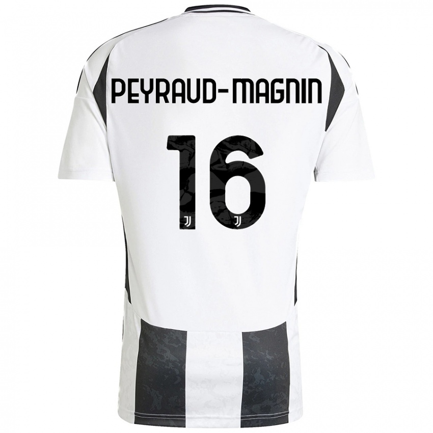 Femme Maillot Pauline Peyraud-Magnin #16 Blanc Noir Tenues Domicile 2024/25 T-Shirt Belgique