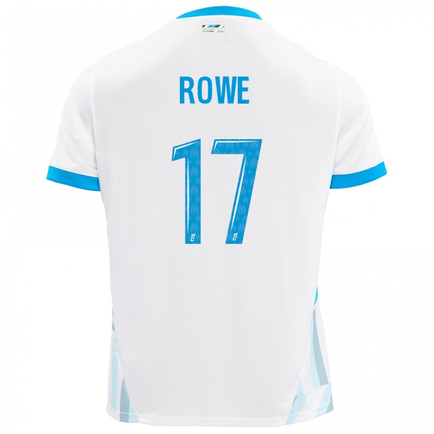 Femme Maillot Jonathan Rowe #17 Blanc Bleu Ciel Tenues Domicile 2024/25 T-Shirt Belgique