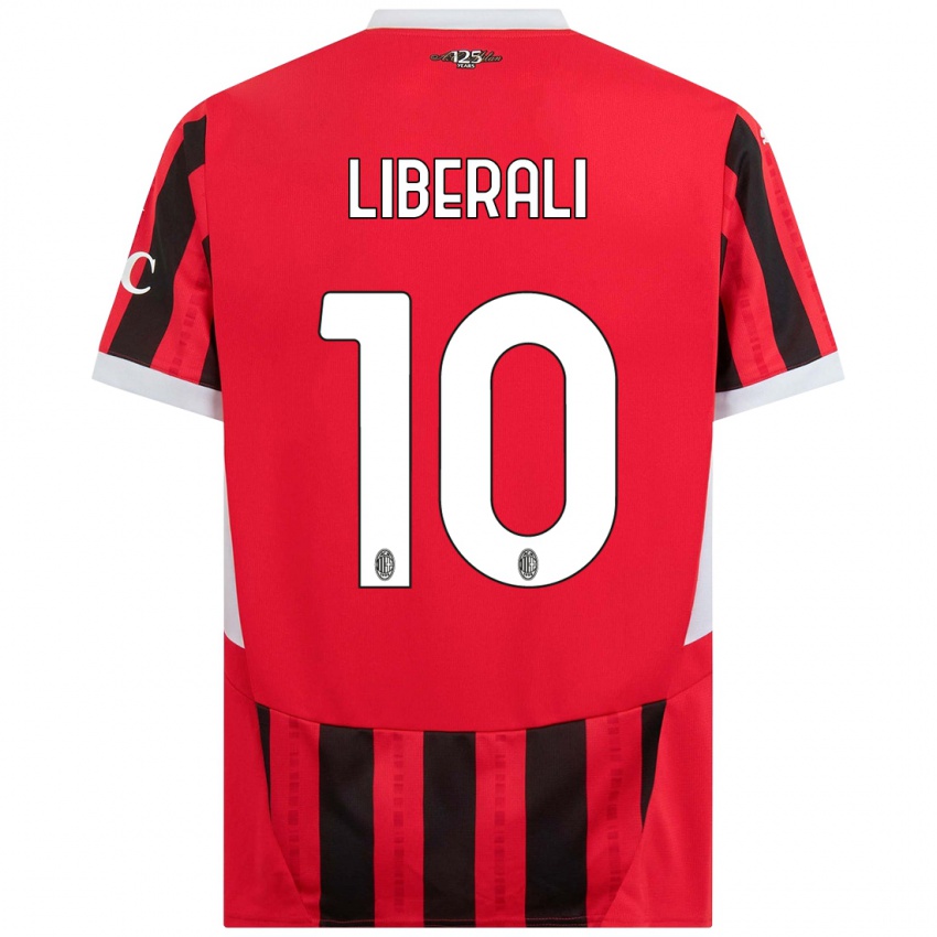 Damen Mattia Liberali #10 Rot Schwarz Heimtrikot Trikot 2024/25 T-Shirt Belgien