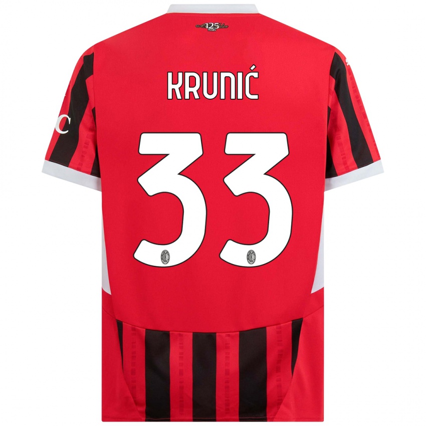 Femme Maillot Rade Krunic #33 Rouge Noir Tenues Domicile 2024/25 T-Shirt Belgique