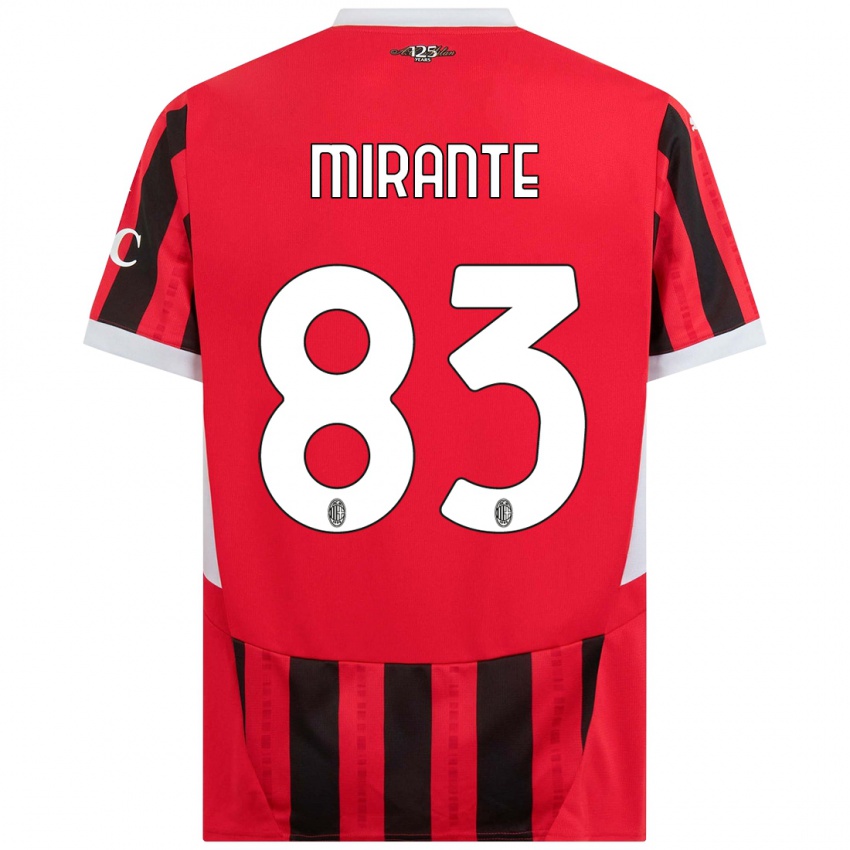 Femme Maillot Antonio Mirante #83 Rouge Noir Tenues Domicile 2024/25 T-Shirt Belgique