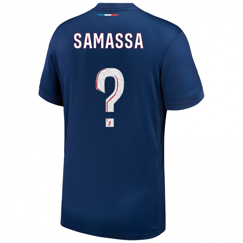 Femme Maillot Abdoulaye Samassa #0 Bleu Marine Blanc Tenues Domicile 2024/25 T-Shirt Belgique