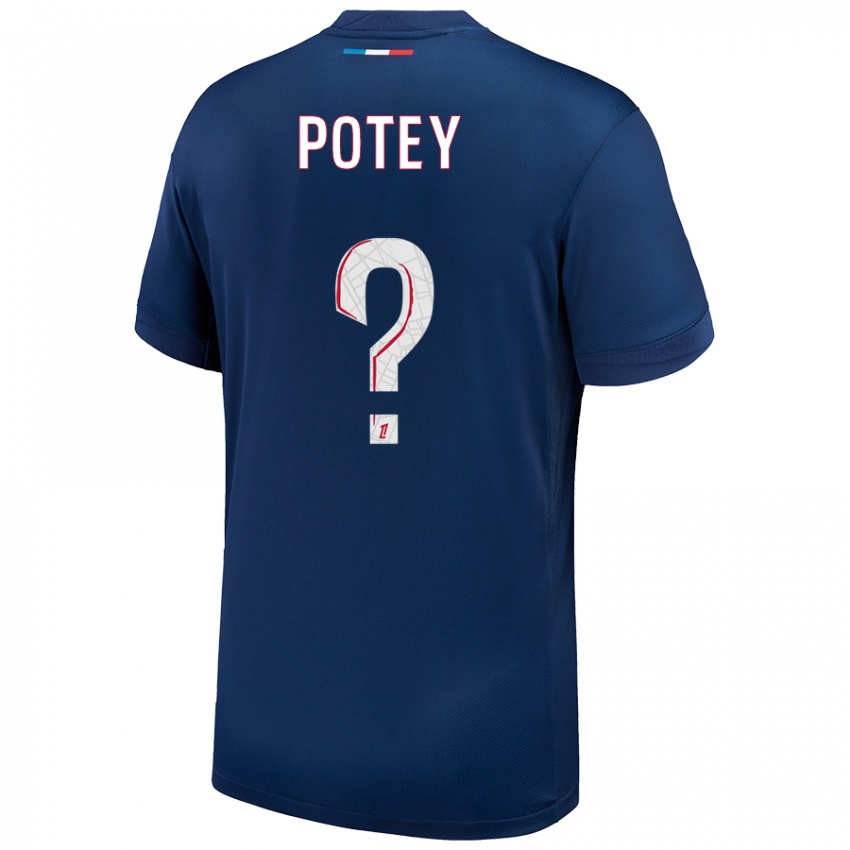 Femme Maillot Keahson Potey #0 Bleu Marine Blanc Tenues Domicile 2024/25 T-Shirt Belgique