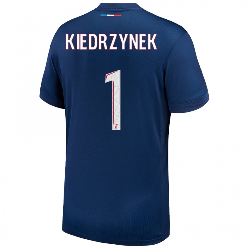 Femme Maillot Katarzyna Kiedrzynek #1 Bleu Marine Blanc Tenues Domicile 2024/25 T-Shirt Belgique