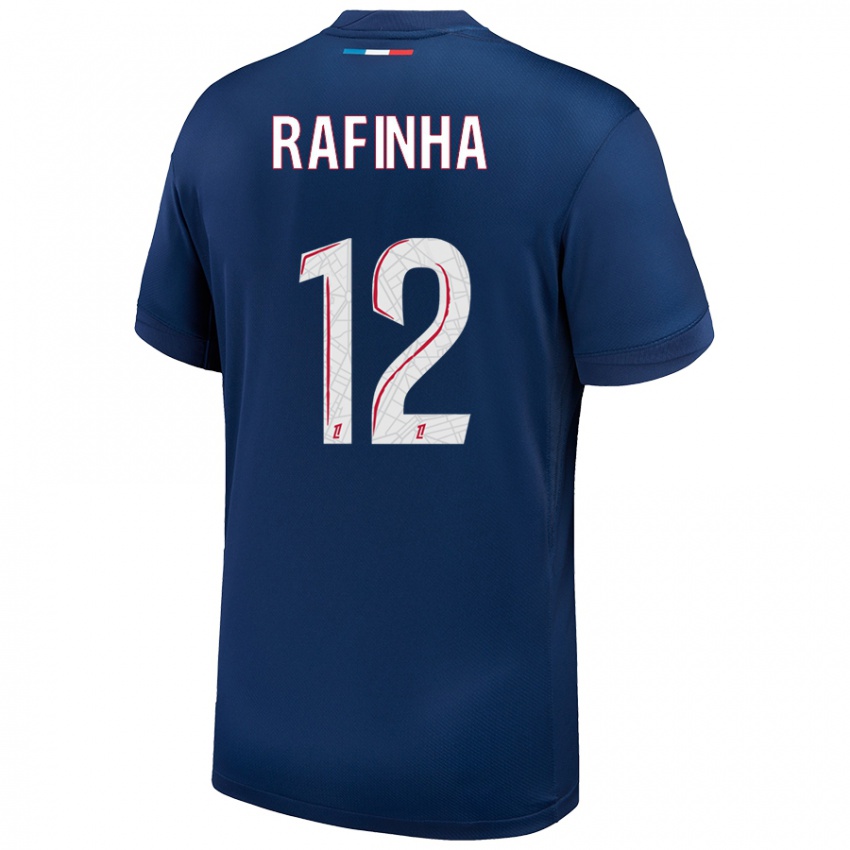 Femme Maillot Rafinha #12 Bleu Marine Blanc Tenues Domicile 2024/25 T-Shirt Belgique