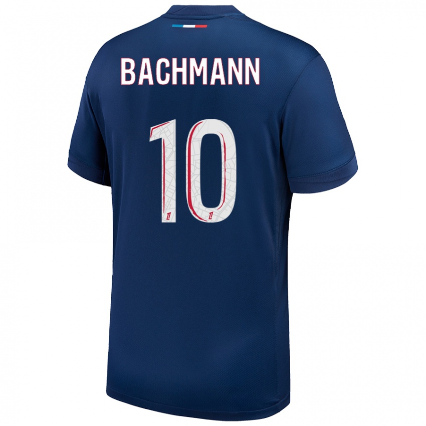 Femme Maillot Ramona Bachmann #10 Bleu Marine Blanc Tenues Domicile 2024/25 T-Shirt Belgique