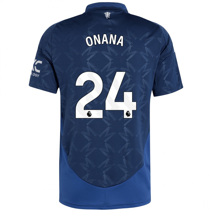 Femme Maillot Andre Onana #24 Indigo Tenues Extérieur 2024/25 T-Shirt Belgique