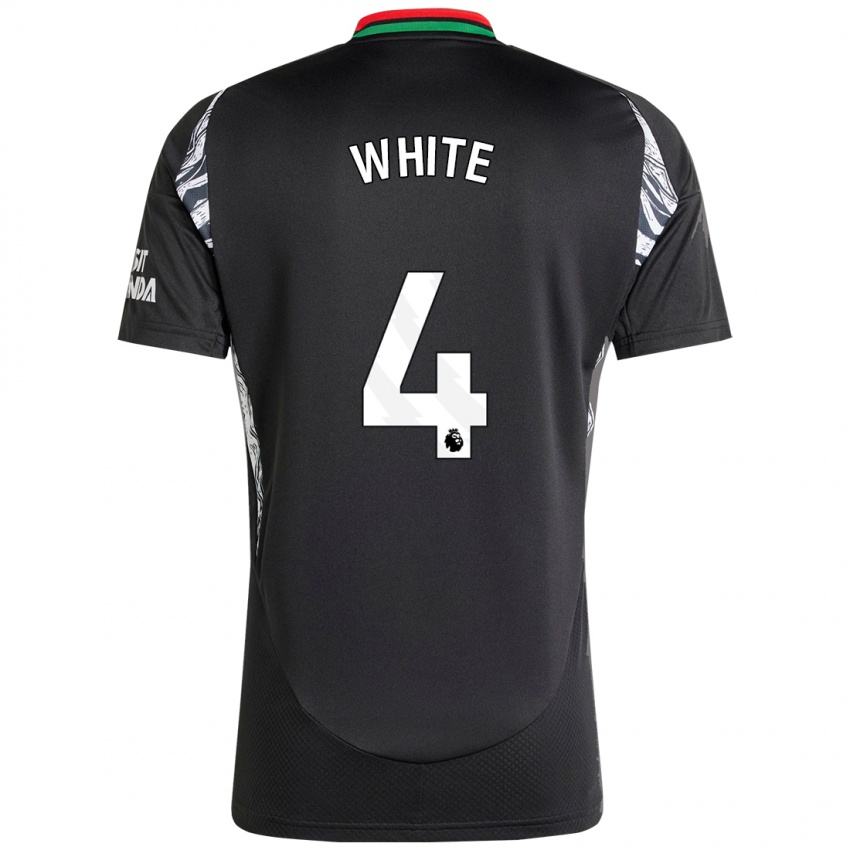 Dames Ben White #4 Zwart Uitshirt Uittenue 2024/25 T-Shirt België