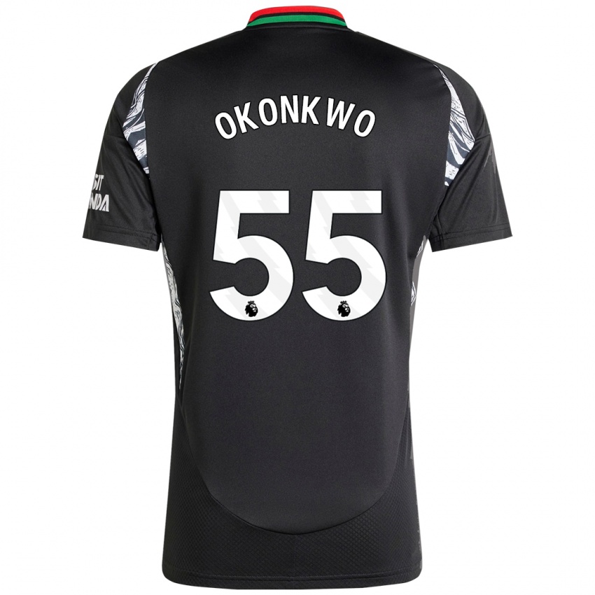 Damen Brian Okonkwo #55 Schwarz Auswärtstrikot Trikot 2024/25 T-Shirt Belgien