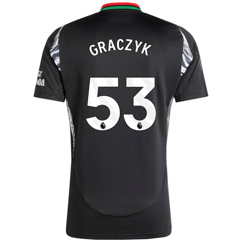 Damen Hubert Graczyk #53 Schwarz Auswärtstrikot Trikot 2024/25 T-Shirt Belgien