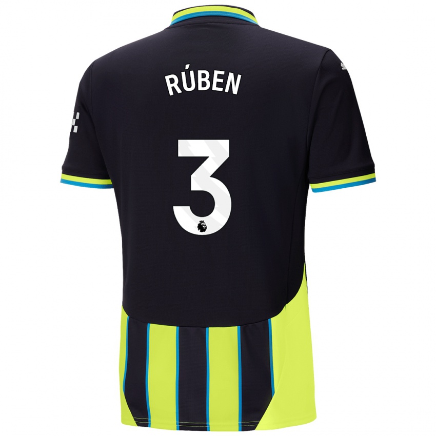 Damen Ruben Dias #3 Blaugelb Auswärtstrikot Trikot 2024/25 T-Shirt Belgien