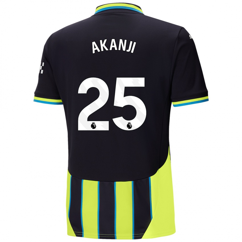 Damen Manuel Akanji #25 Blaugelb Auswärtstrikot Trikot 2024/25 T-Shirt Belgien