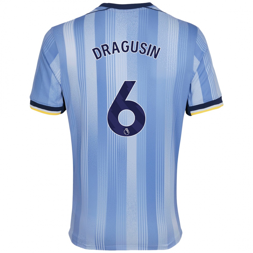 Dames Radu Drăgușin #6 Lichtblauw Uitshirt Uittenue 2024/25 T-Shirt België