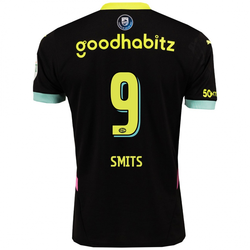 Dames Joelle Smits #9 Zwart Geel Uitshirt Uittenue 2024/25 T-Shirt België