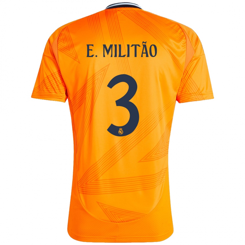 Dames Eder Militao #3 Oranje Uitshirt Uittenue 2024/25 T-Shirt België