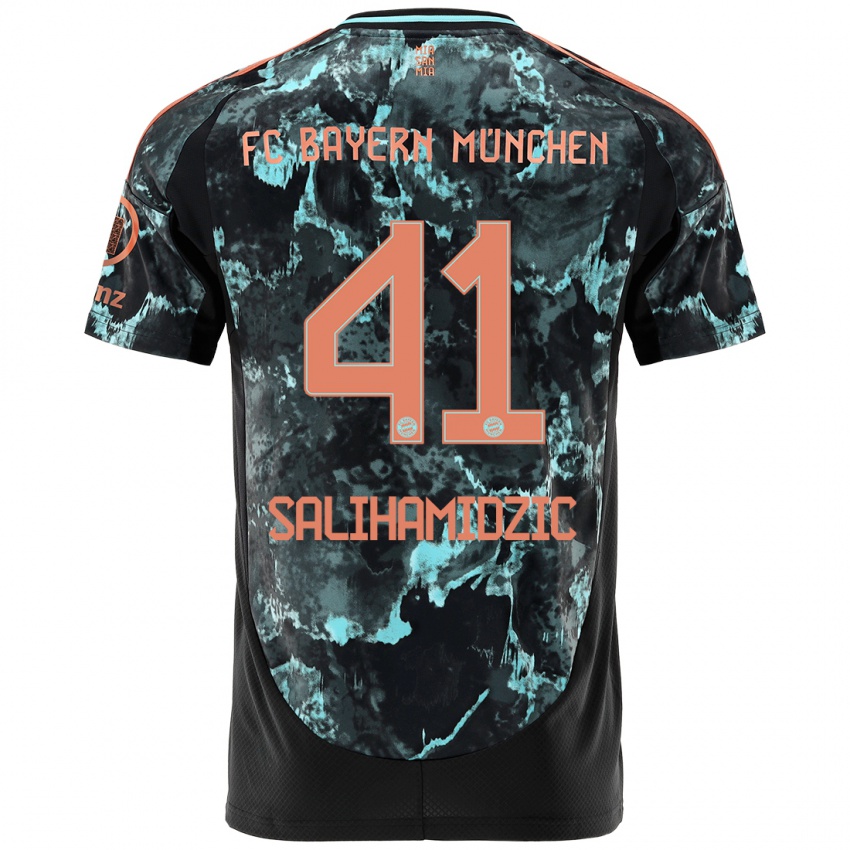 Damen Nick Salihamidzic #41 Schwarz Auswärtstrikot Trikot 2024/25 T-Shirt Belgien