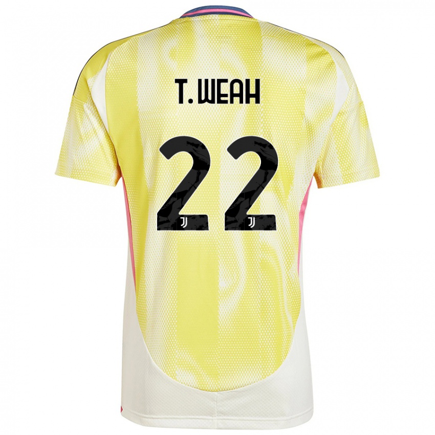 Dames Timothy Weah #22 Zonnig Geel Uitshirt Uittenue 2024/25 T-Shirt België