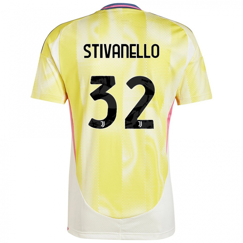 Femme Maillot Riccardo Stivanello #32 Jaune Solaire Tenues Extérieur 2024/25 T-Shirt Belgique