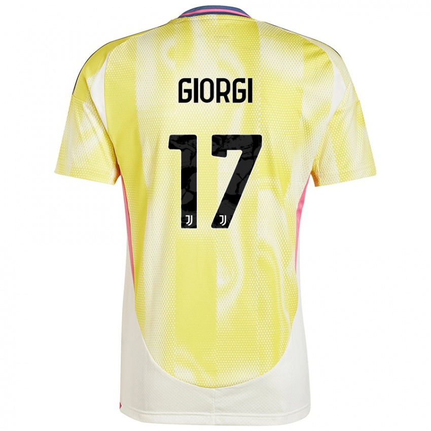 Femme Maillot Lorenzo Giorgi #17 Jaune Solaire Tenues Extérieur 2024/25 T-Shirt Belgique