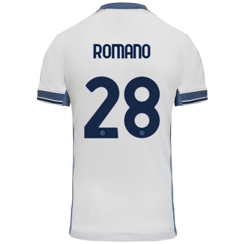 Dames Thiago Romano #28 Wit Grijs Uitshirt Uittenue 2024/25 T-Shirt België