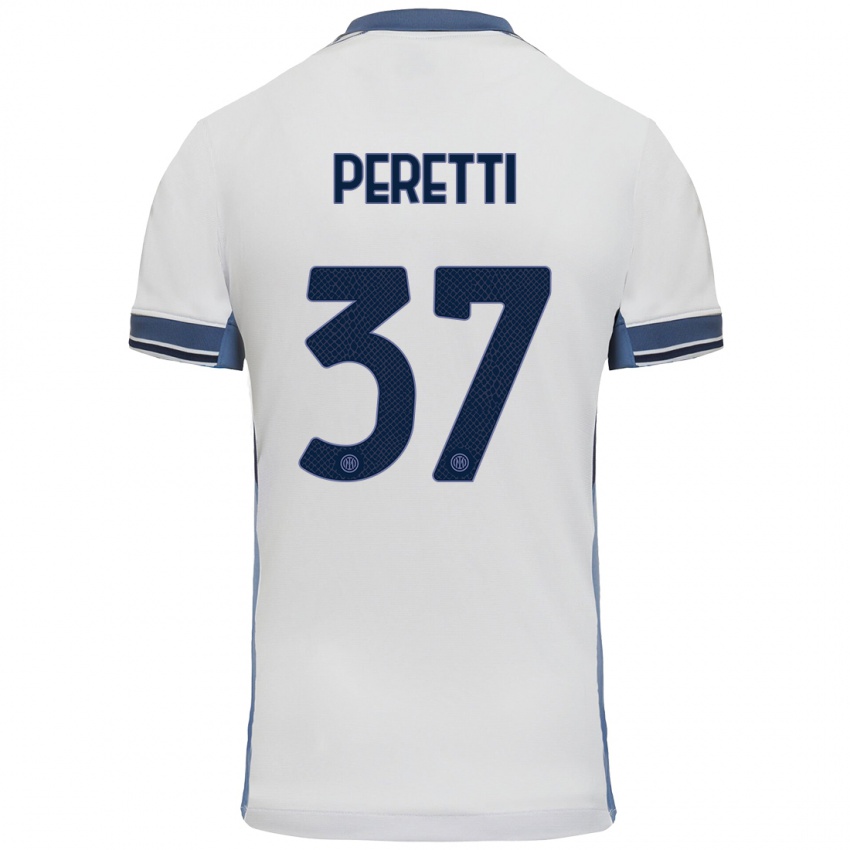 Dames Lorenzo Peretti #37 Wit Grijs Uitshirt Uittenue 2024/25 T-Shirt België