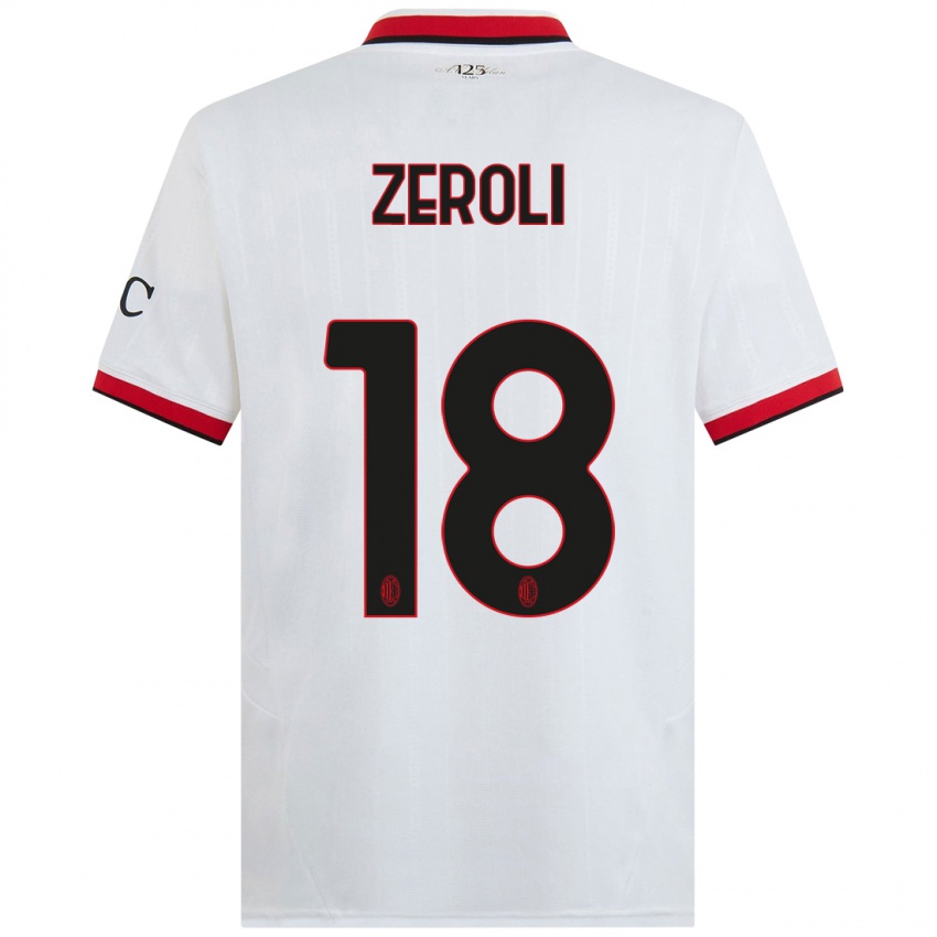 Femme Maillot Kevin Zeroli #18 Blanc Noir Rouge Tenues Extérieur 2024/25 T-Shirt Belgique