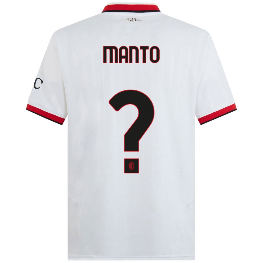 Femme Maillot Gaetano Manto #0 Blanc Noir Rouge Tenues Extérieur 2024/25 T-Shirt Belgique