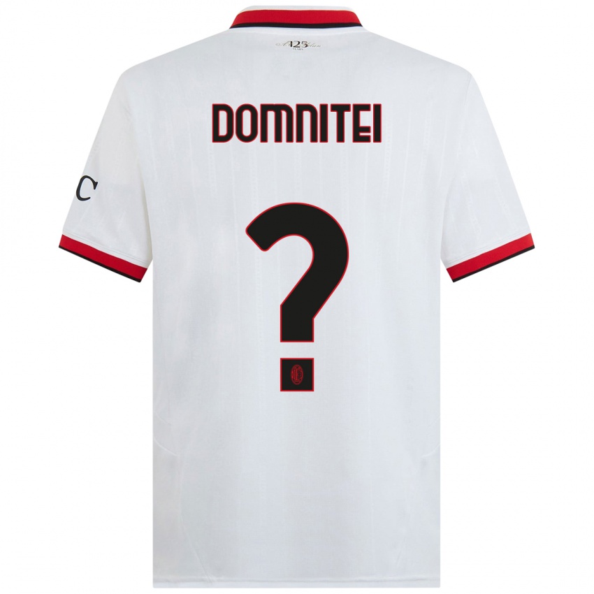 Femme Maillot Francesco Domniței #0 Blanc Noir Rouge Tenues Extérieur 2024/25 T-Shirt Belgique