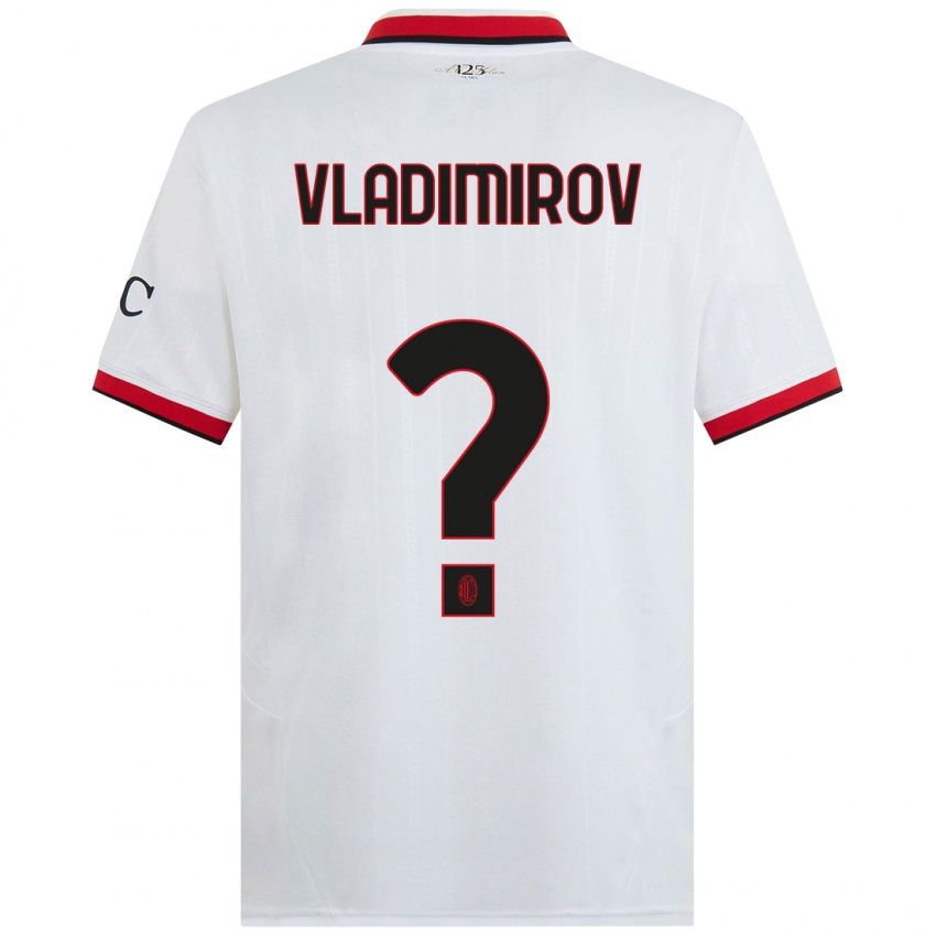 Femme Maillot Valeri Vladimirov #0 Blanc Noir Rouge Tenues Extérieur 2024/25 T-Shirt Belgique